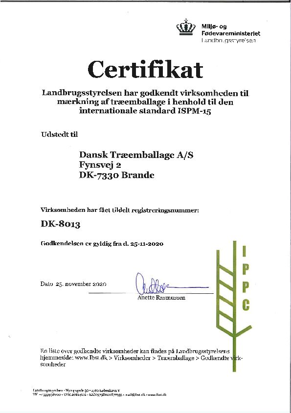 DK-8013 ISPM 15 Brande DK fra 25-11-20