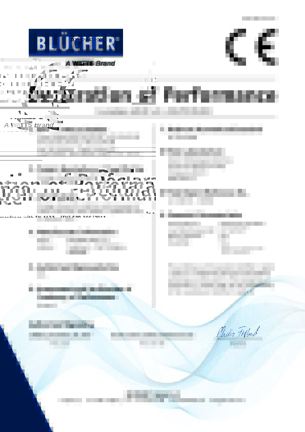 Konformitetserklæring EN 1433