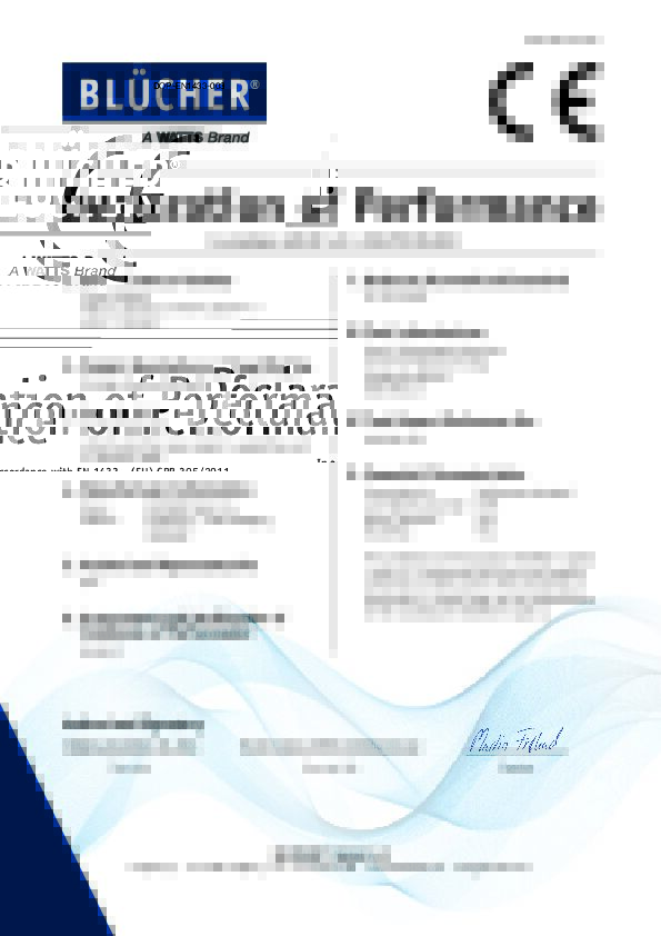 Konformitetserklæring EN 1433